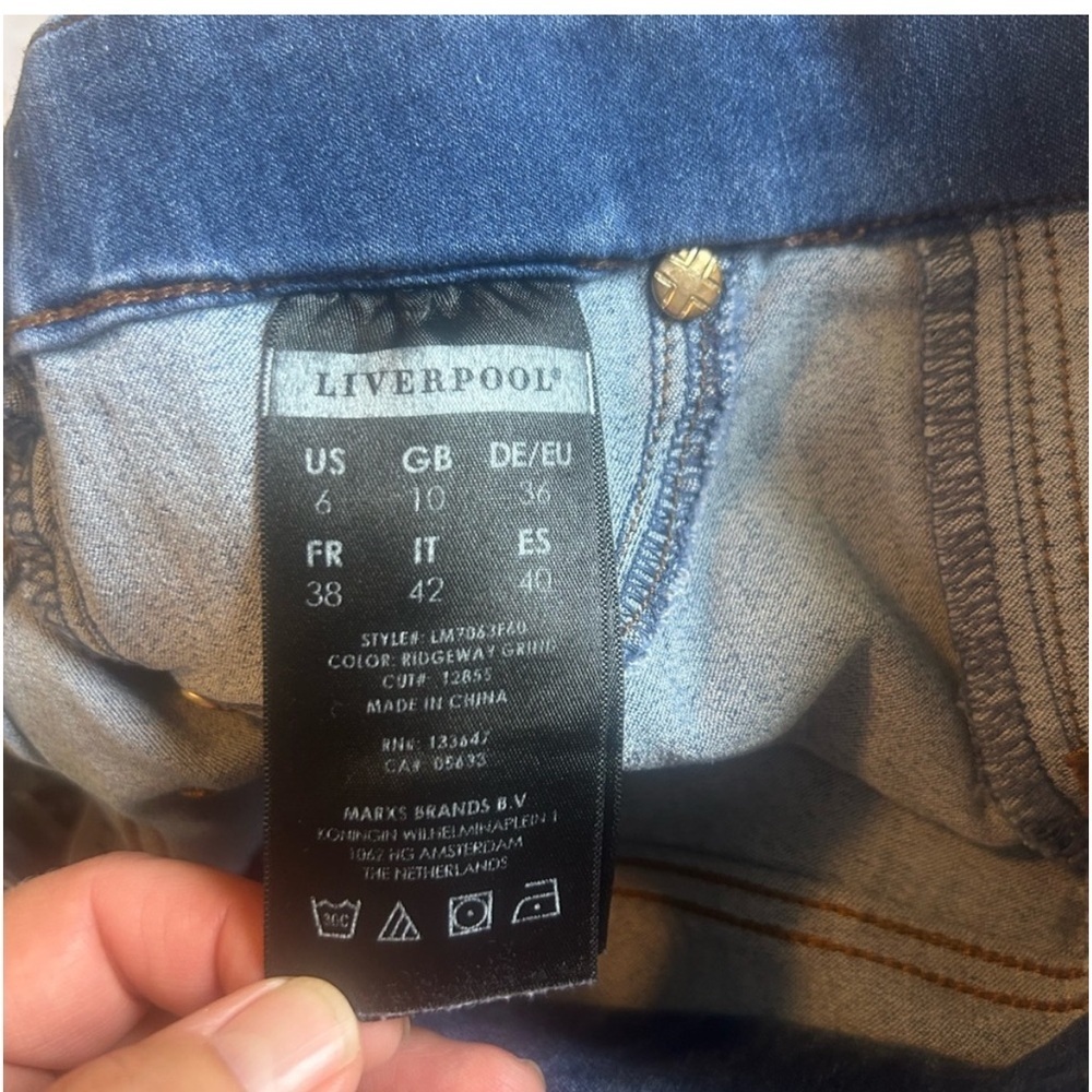 Liverpool denim jeggings with raw hem size 6 - Picture 6 of 6